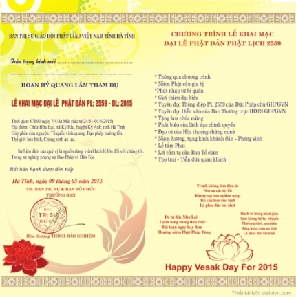 ha tinh  thu moi tham du le khai mac dai le phat dan pl  2559  ?? dl  2015